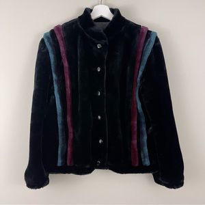 Vintage Casper A Borg Fabric Faux Fur Jacket Coat